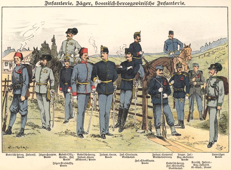 Pechota Rakúsko-uhorskej armády koncom 19. storočia.