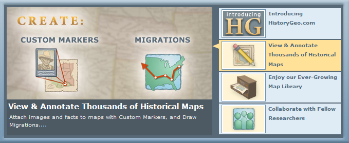 Základné možnosti služby, ktoré pokytuje historické mapy