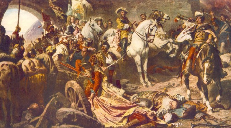 Oslobodenie Budína od Turkov. (1686). Budín po ťažkom šesťtýždňovom obliehaní dobylo habsburské vojsko